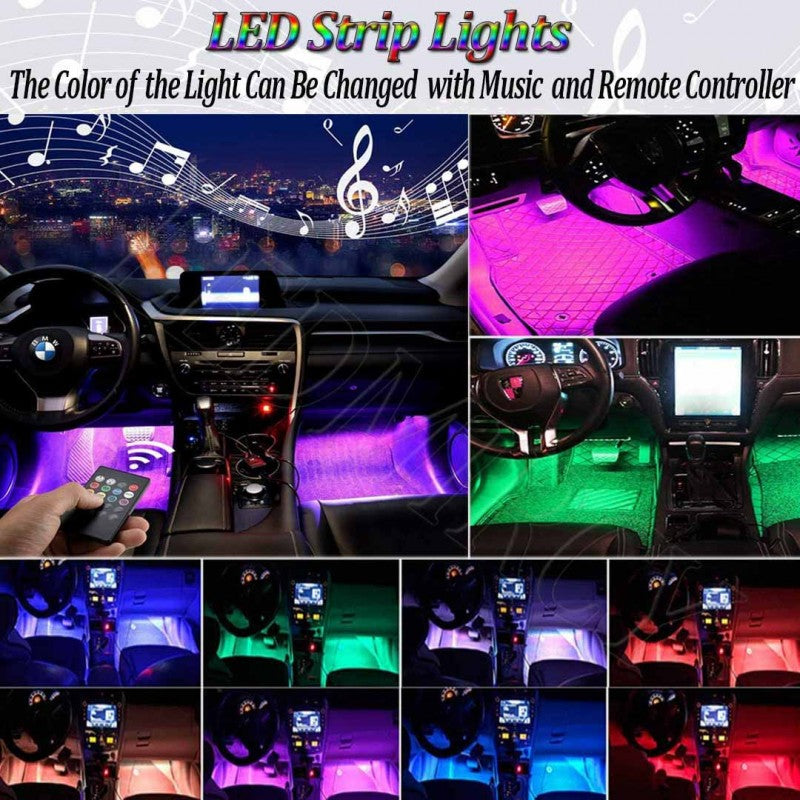 Car Atmosphere Ambient Multi Color Light With Remote For Interior