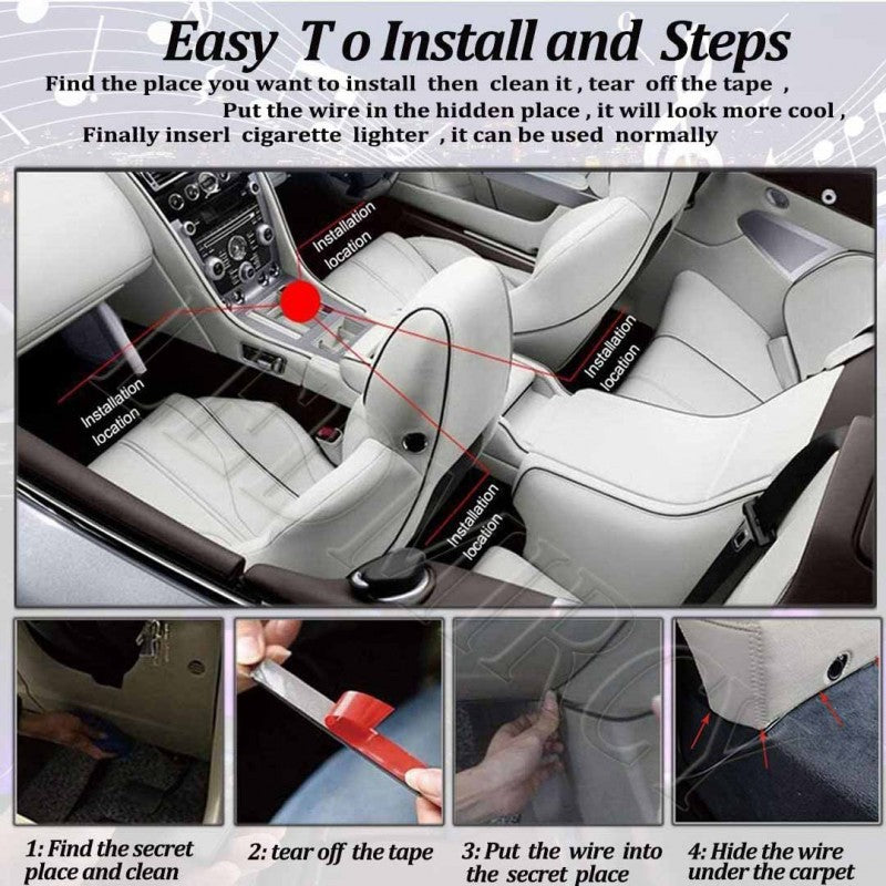 Car Atmosphere Ambient Multi Color Light With Remote For Interior
