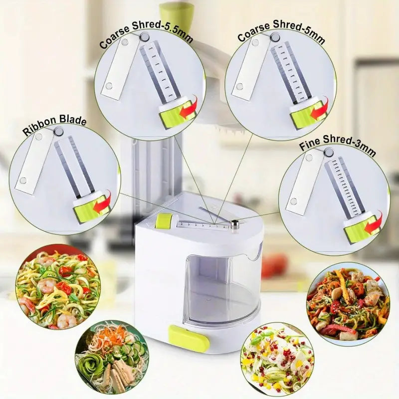1 Set, Vegetable Spiralizer, Manual Zucchini Noodle Maker With Strong Base, Zoodles Spiralizer For Potato, Multifunctional Vegetable Slicer, Fruit Grater, Kitchen Stuff, Kitchen Gadgets