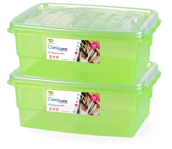 CLEAR LOCK STORAGE BOX 2 PC SET - S 5LTR