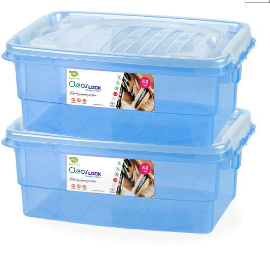 CLEAR LOCK STORAGE BOX 2 PC SET - S 5LTR