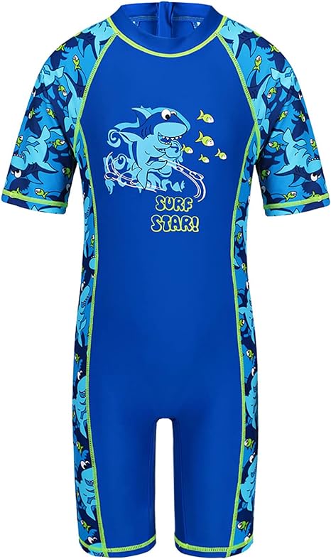 Baby & Sons Swimsuits for Kids | One Piece Children Swimwear Swimming Costumes for Girls and Boys | Boys and Girls Pool Clothes Beachwear Swimming Costume with Swim Cap (4-6 Years, Unicorn - Pink)