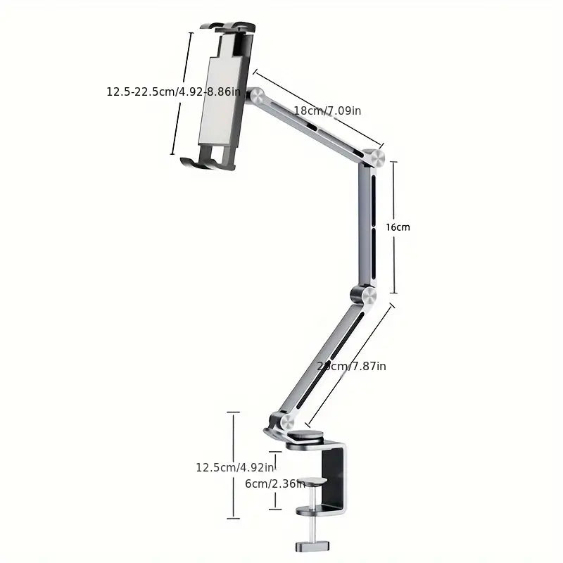 Aluminum Alloy Rotatable Plate Bracket Mechanical Arm Universal Cantilever Universal Metal Desktop Computer Support Bracket For Ipad