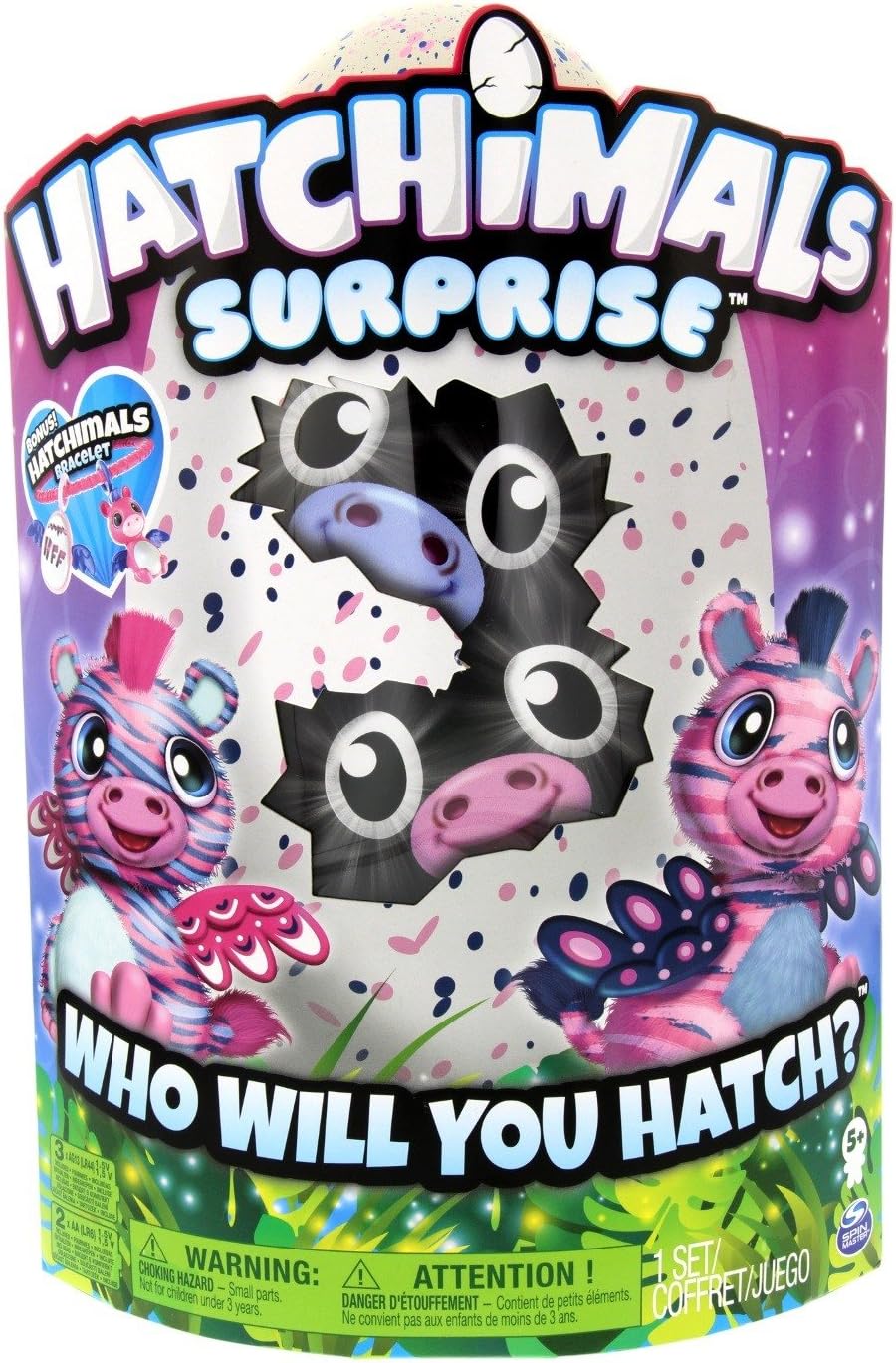 HATCHIMALS Surprise! Hatching Egg with Twin Interactive Creatures, Zuffin- With BONUS Bracelet