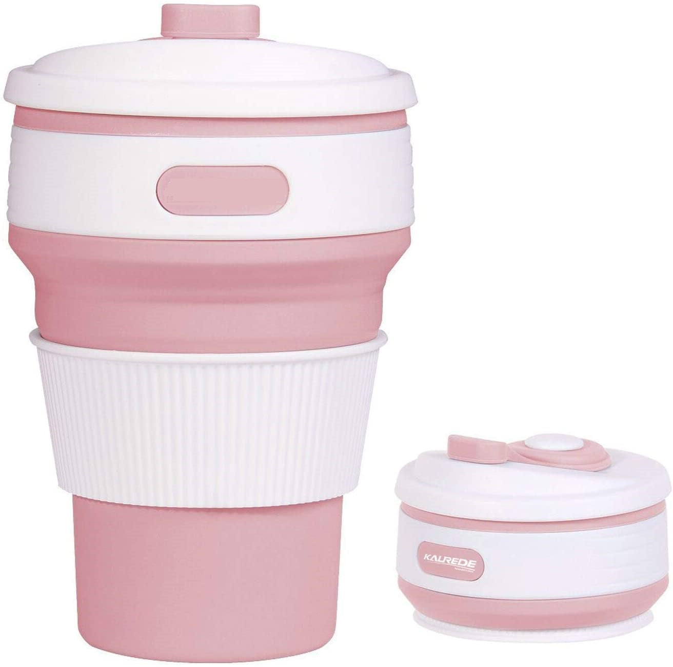 Stylish Collapsible Coffee Cup Silicone with Lid - Multicolor