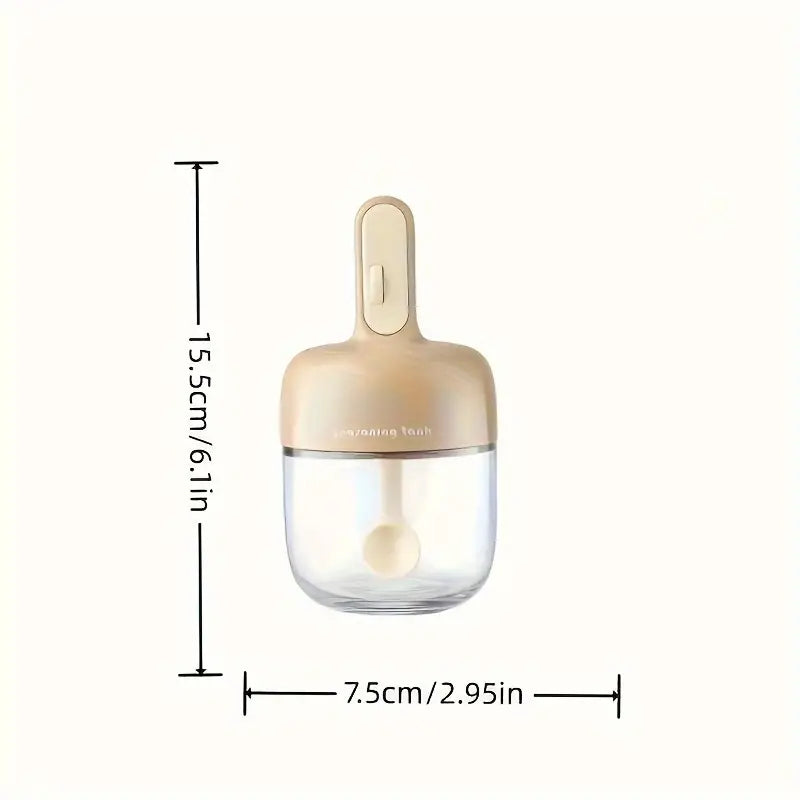 Leak-proof Spice Jar Large Spice Jar with Collapsible Spoon Cover Moisture-proof Design for Convenient Cleaning Sealed Seasoning Storage Spice Jar with Large Diameter