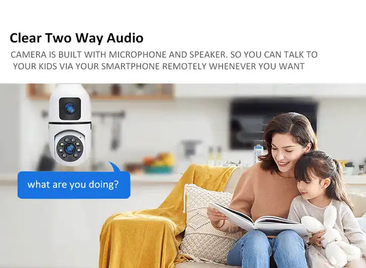 Wifi Dual Lens Camera 1080P Night Vision Bulb 360° Indoor Wireless IP Camera Baby Monitor V380 CCTV Security Protection