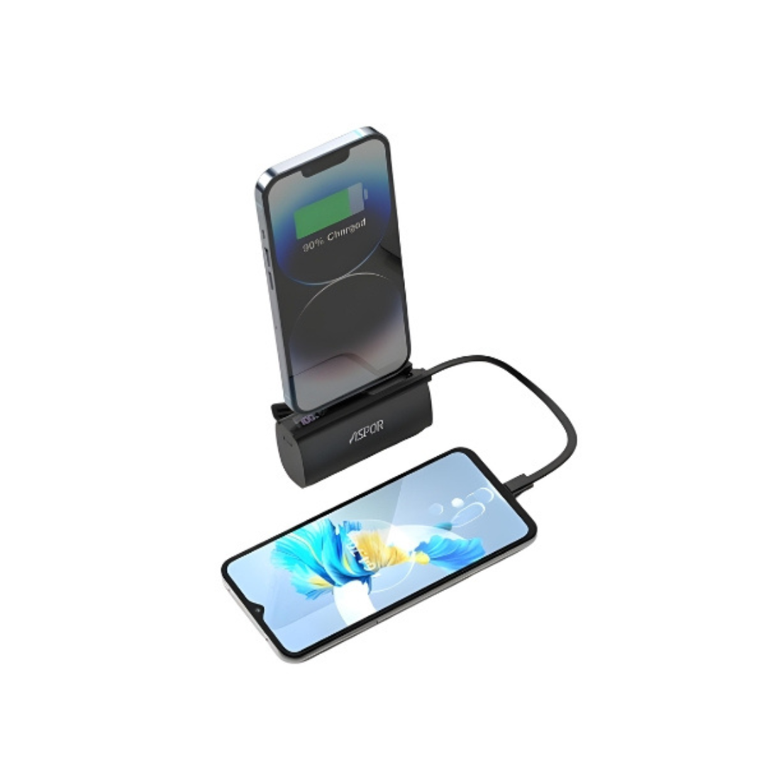 aspor A351 2in1 Iphone & Type-C Flexible Portable Mini 5000mah Power Bank