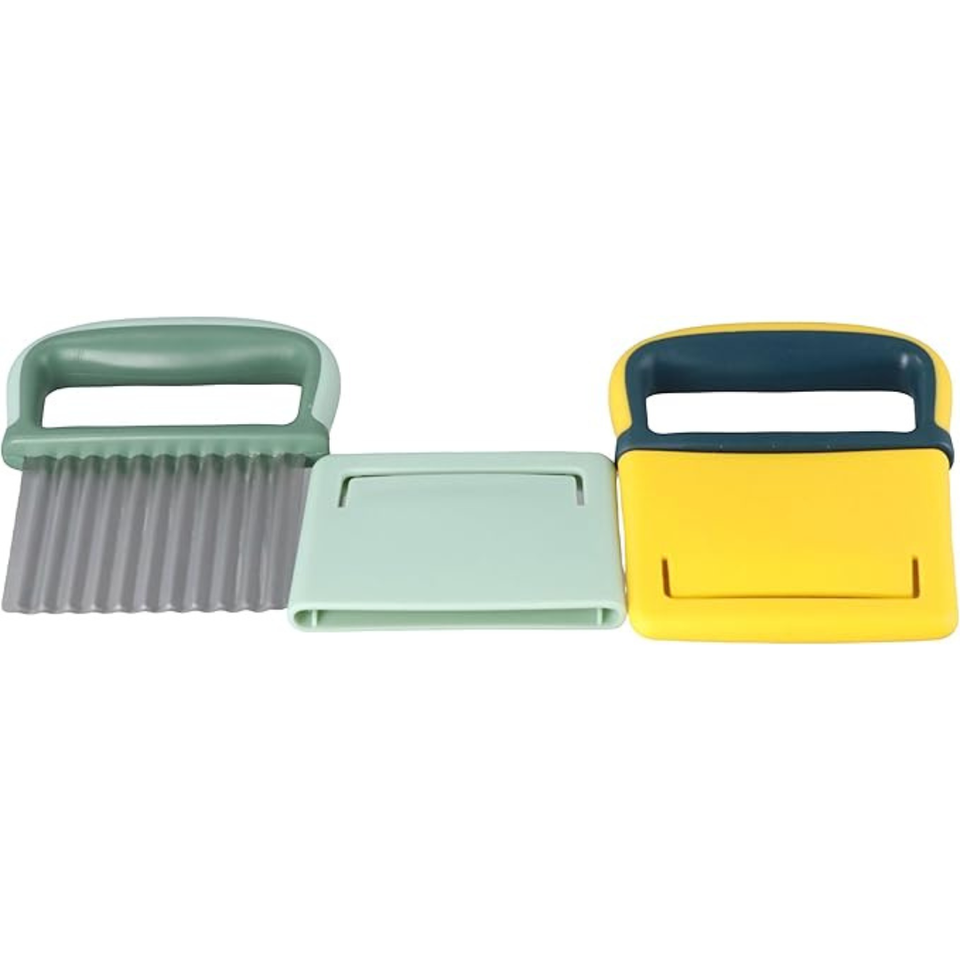 2Pcs Vegetable Cutter Wave Knife With Protective Case Cutting Tool Stainless Steel Vegetable Wavy Slicer For French Fries Kitchen Accessories