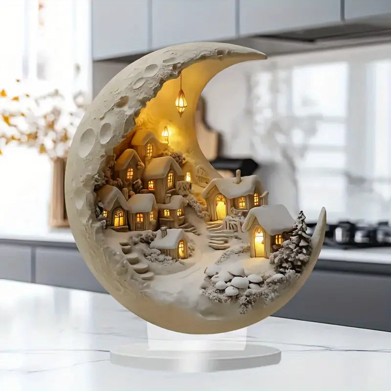 Moon Phase Snow Scene