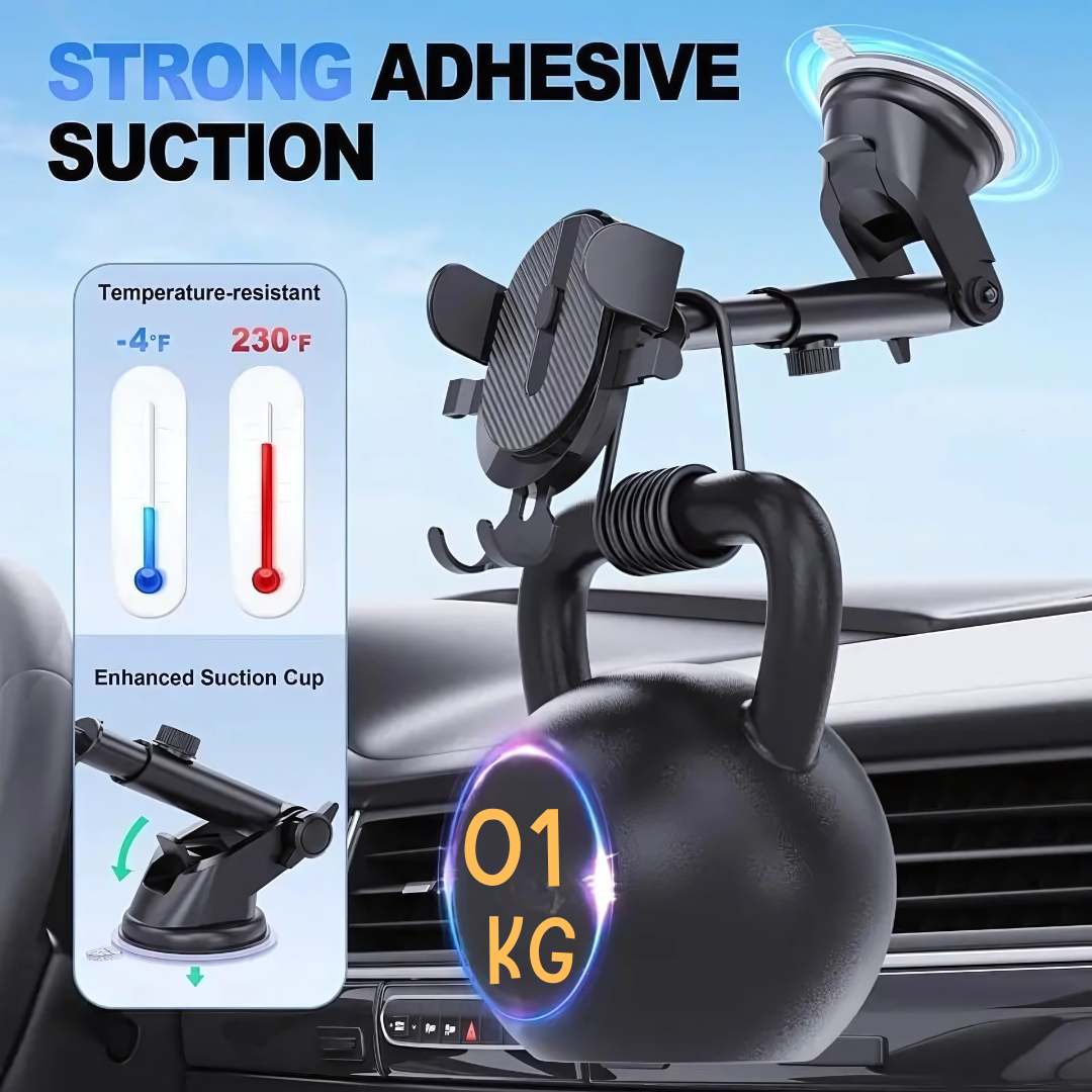 Dashboard Suction Cup Car Mobile Phone Holder Multifunctional Retractable Rotating Automatic Locking Clip Car Navigation Mobile Phone Holder