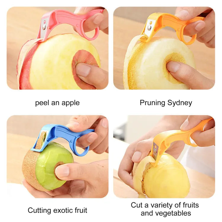 Stainless Steel Peeler Ring Peeling Manual Fruit Slicer 3 n1