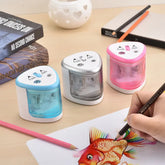 Electric Pencil Sharpener Automatic Double Holes Pencil Sharpener Cute School Supplies For 6-12mm Pencils