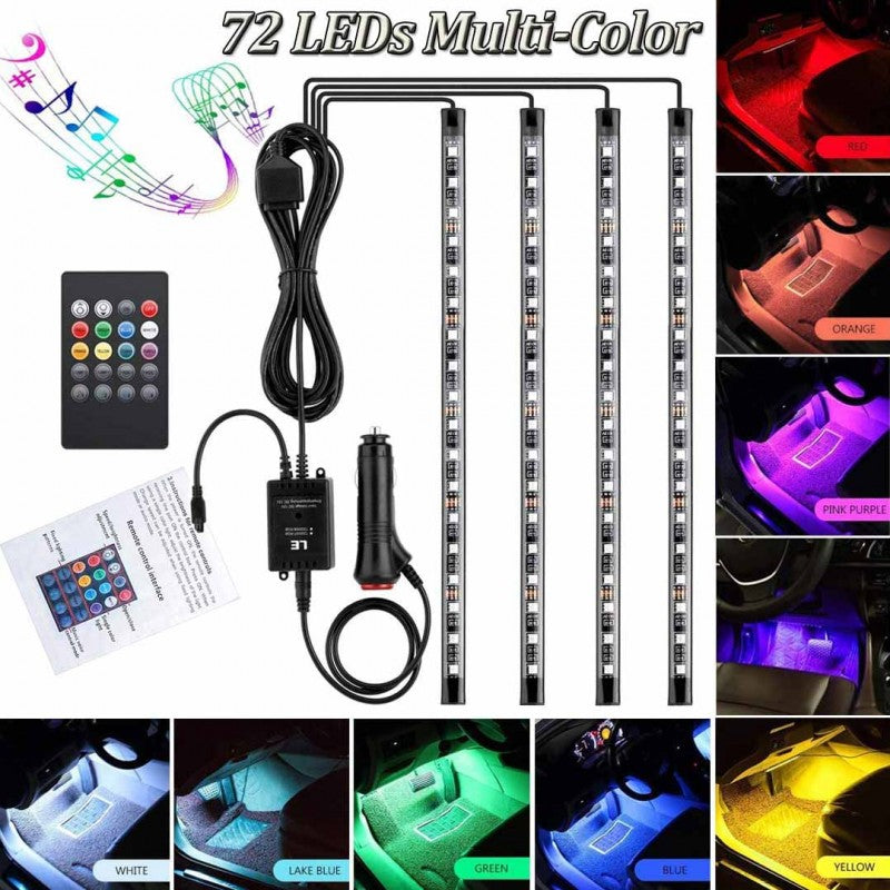 Car Atmosphere Ambient Multi Color Light With Remote For Interior