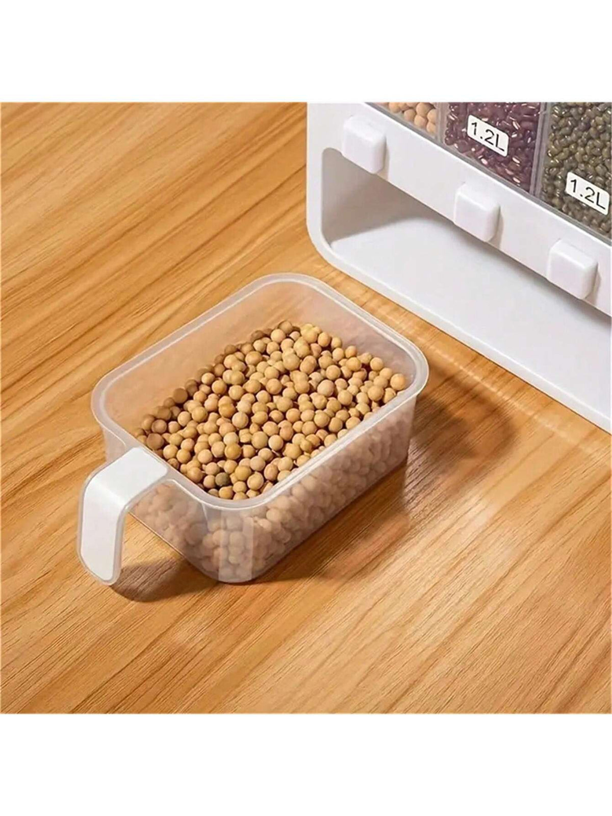 Grain Container Dry Food Dispenser Grain Storage Jar (Color : White, Size : 6 grids)