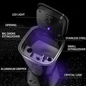 Portable Travel Car Ashtray With Led With Compass