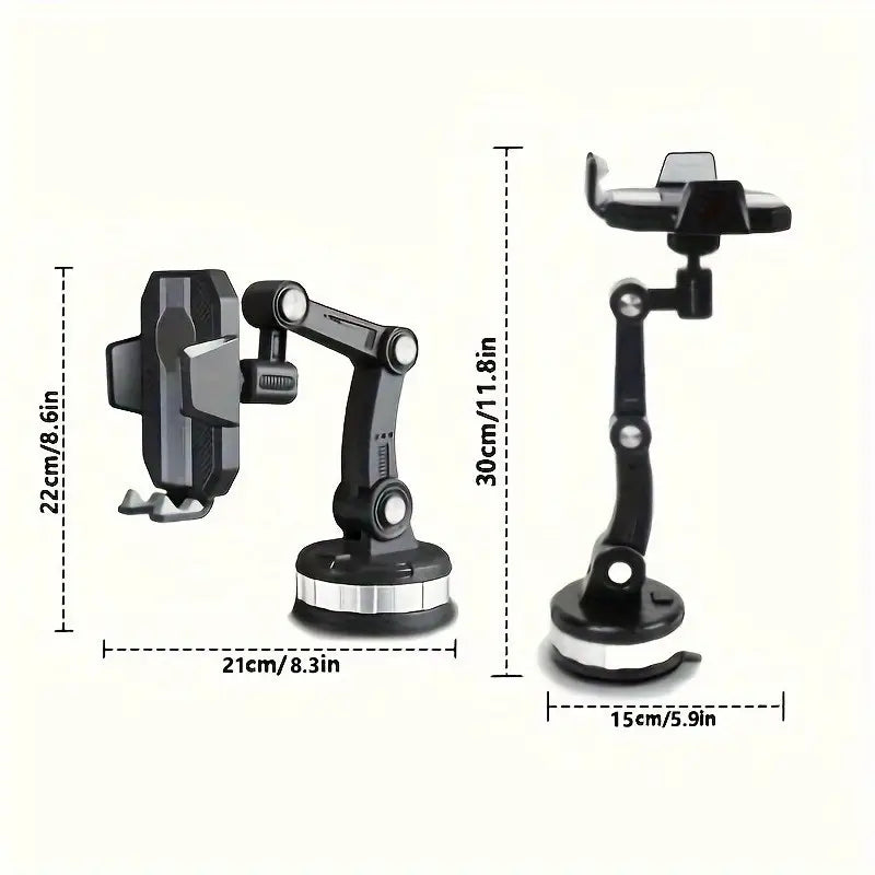 360° Telescopic Rotary Adjustable Universal Mobile Phone Holder with Shockproof Large Support and Washable Strong Adhesive Gel Pad, for Return School