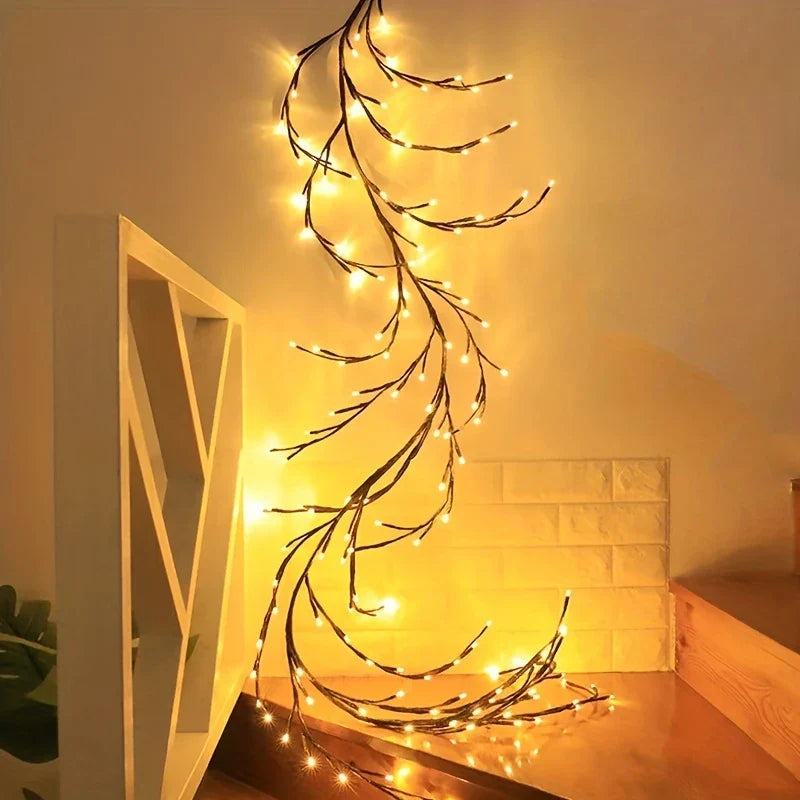USB-Powered Willow Branch LED Wall Lights with Warm White Globe String Lights - Elegant Indoor Decor for Living Room, Bedroom, Weddings, Parties, and Holiday Celebrations, Lights for Living Room