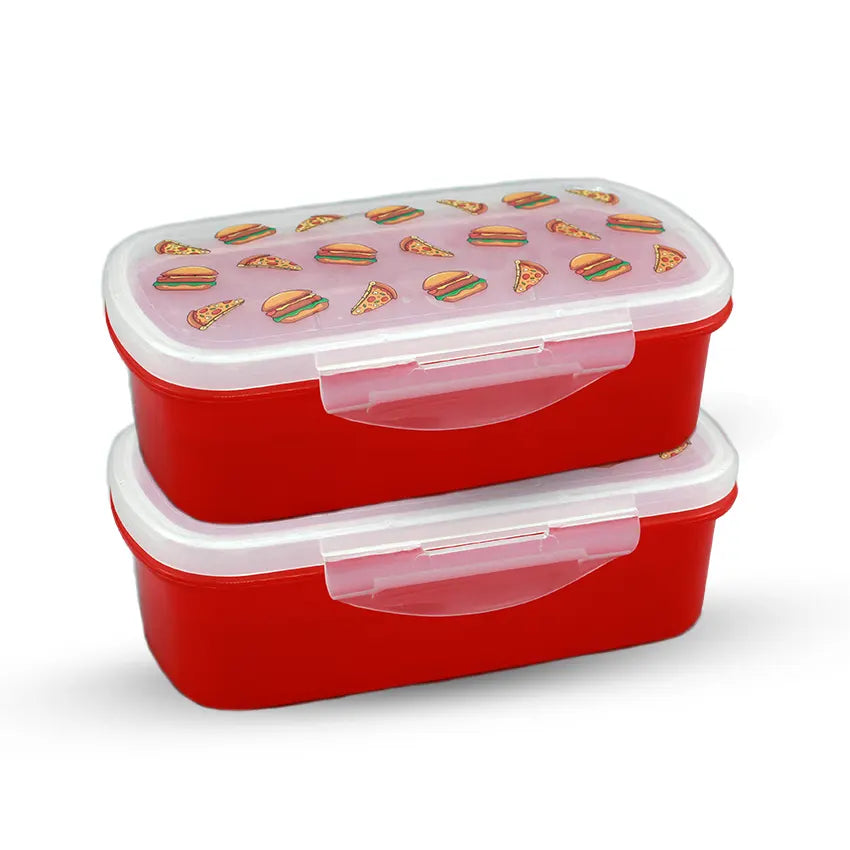 BENTO LUNCH BOX M-2 2 PC SET - 600ML WITHOUT STICKER