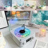 The Waves Vinyl Player, Wave Vinyl Bluetooth Speaker, Portable CD Player That Looks Like A Record Player, Record Player Style Wireless Bluetooth Speaker