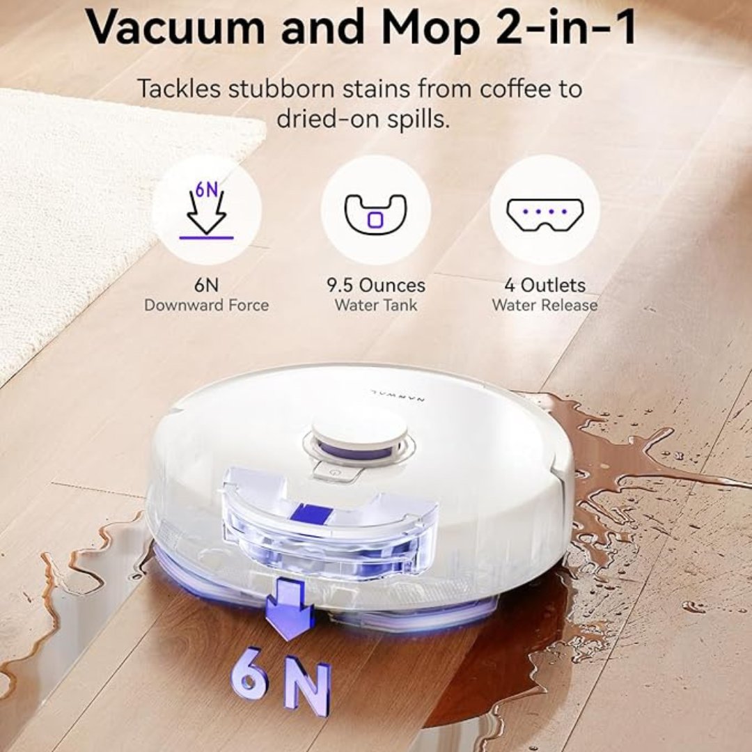 NARWAL Freo X Plus Robot Vacuum Cleaner and Mop with 3 Disposable Dust Bags (Pack). 7-Week Dust Storage, Zero Tangle, 7800Pa Suction, Tri-Laser Obstacle Avoidance