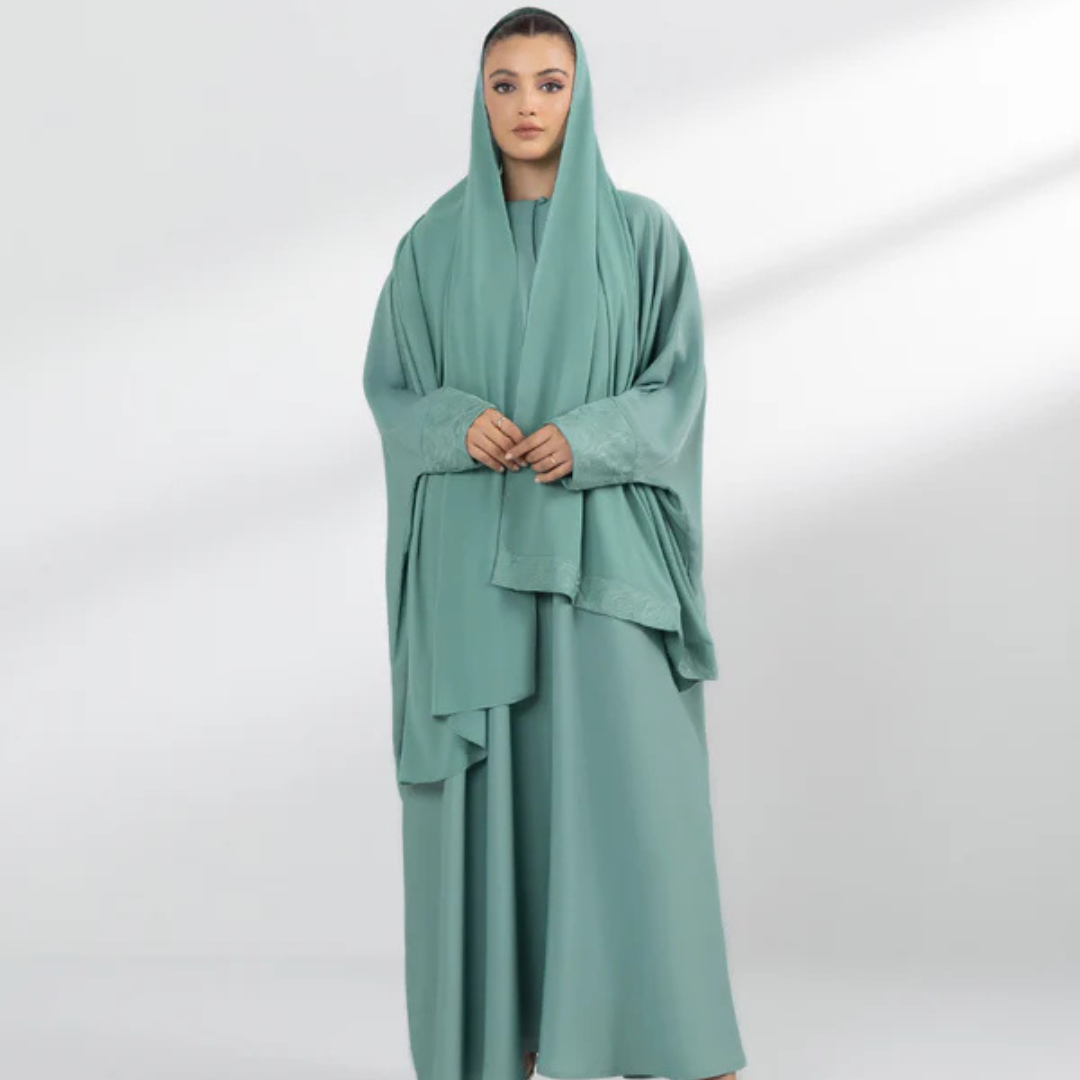 Embroidered Kaftan Abaya Set