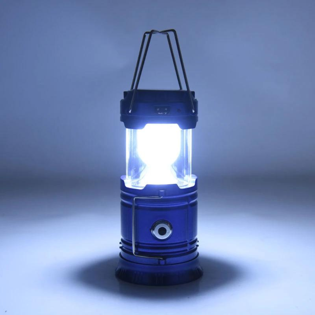 Brightenlux Logo Printing Multi-Functional Plastic Portable Solar Rechargeable 6 LED Camping Lantern with Power Bank