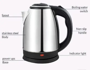 Electric Kettle Stainless Steel Body With 2.0 Liter Capacity, Automatic Turn Off Technology Electric Cattle Premium Quality & Polished Body Kettle