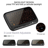 LED Mini Wireless Keyboard Backlit Full Screen Mouse Touchpad Combo Rechargeable Remote Control for PC,Android Tv Box,HTPC Orange & Green 2.4GHZ