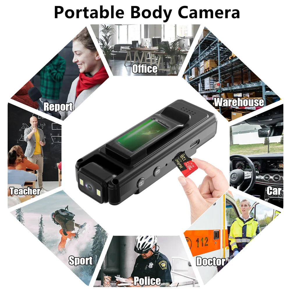 Mini Body Camera WiFi Video Recorder 1080P Wearable Night Vision