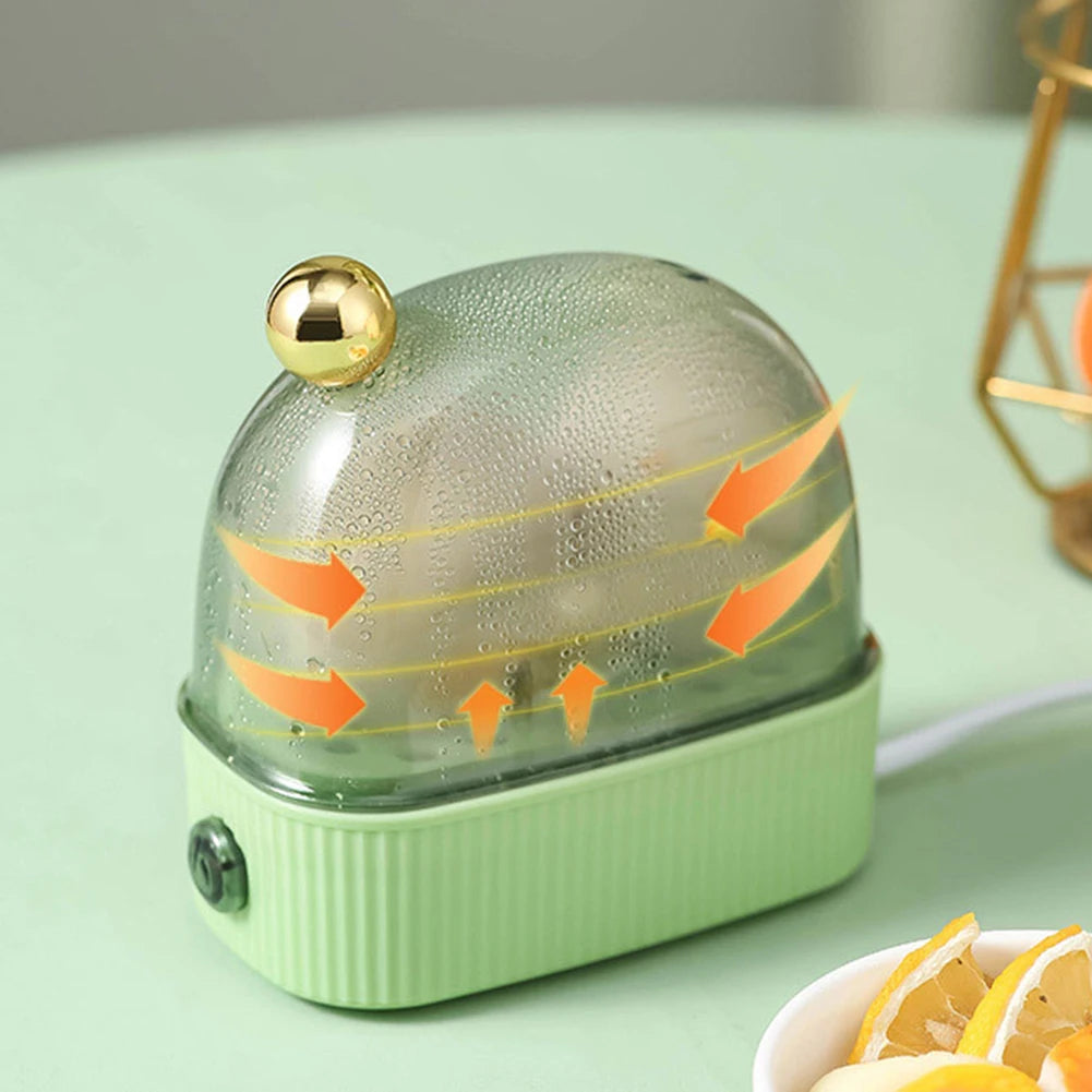 220V Egg Boiler Poacher Automatic Power Off Breakfast Egg Machine 2 Eggs Capacity Multi-function & Mini Kitchen Utensil Gift
