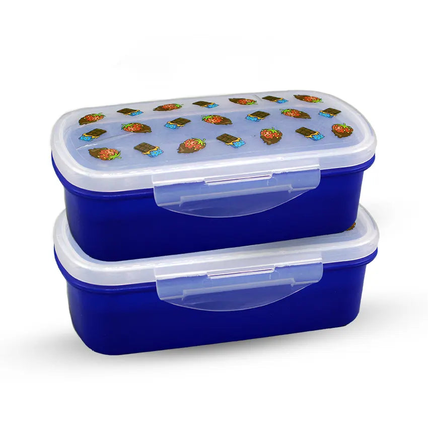 BENTO LUNCH BOX M-2 2 PC SET - 600ML WITHOUT STICKER
