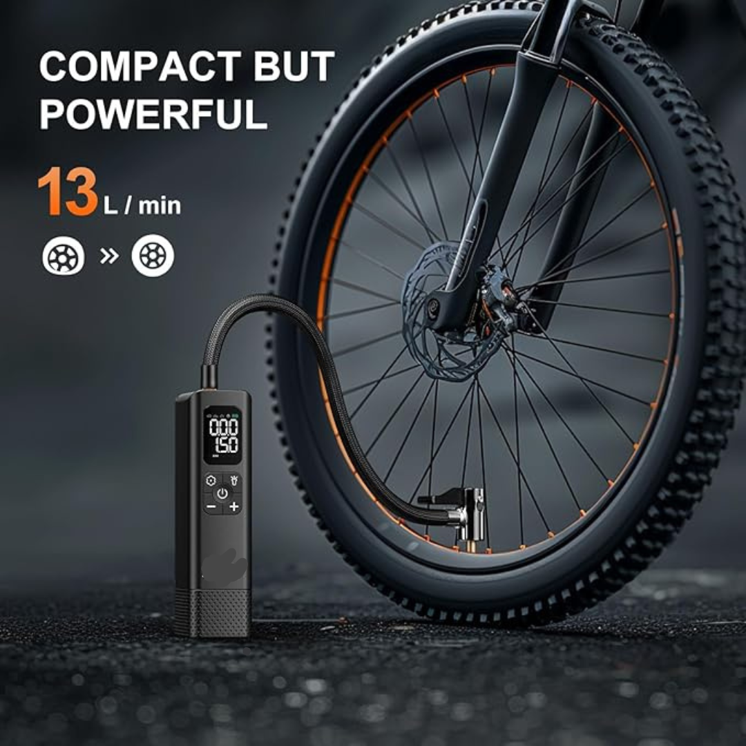 Bike Pump, Electric Bike Pump with 150 PSI High Pressure, Portable Cordless Bike Tire Pump, Auto Shut Off Air Pump for Bike, Road Bike,