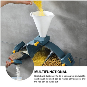 Windmill Rotating Rice Bucket Cereal Storage Containers Home Rice Bucket Cereal Dispenser Windmill Rice Pantry Rice Container