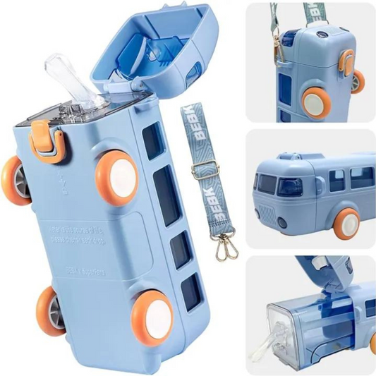 Water Bottle Bus Shaped with Straw 500ML capacity