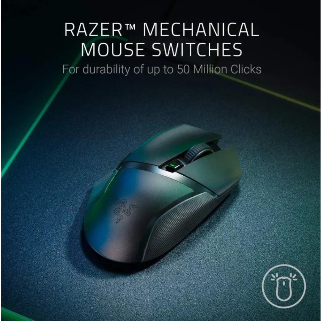 Razer Basilisk X Hyperspeed Wireless Gaming Mouse: Bluetooth & Wireless Compatible, 16K DPI Optical Sensor, 6 Programmable Buttons, 450 Hr Battery, Classic Black