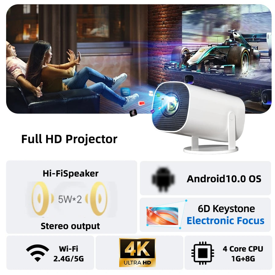 P30 Pro Intelligent Full HD Projector 4K Cinema Multimedia Android 11 Projector Gaming Mini Portable Home LCD Display