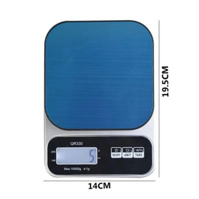 Digital Kitchen Scale (QR330) Weighs Max 10kg, Measures in 2 Units (gm & oz)