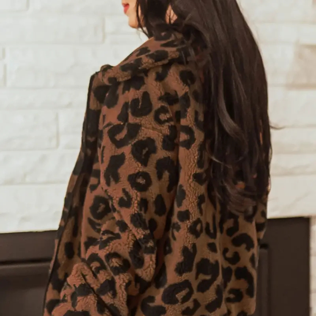 Women's Long Sleeve Faux Fur Coat