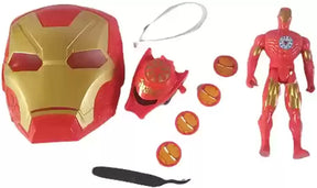 Zordik Iron Man Avengers Design 3 in 1 Set Mask & Wrist Disc Shooter Set  (Multicolor)
