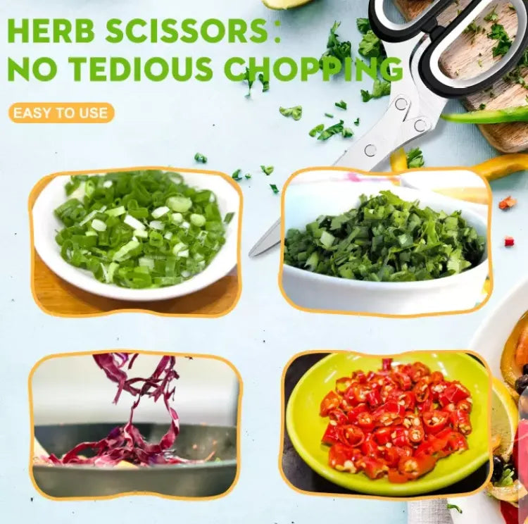 1/2PCS Multi-layer Green Onion Scissors Multifunctional Kitchen Scissors Stainless Steel Onion Cutter kitchen Accessories