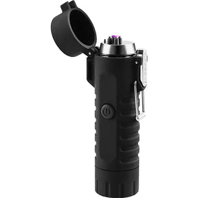 Outdoor Flashlight Waterproof Lighter Retractable 360° Rotating Hose Type-C Rechargeable Electric Arc Lighter