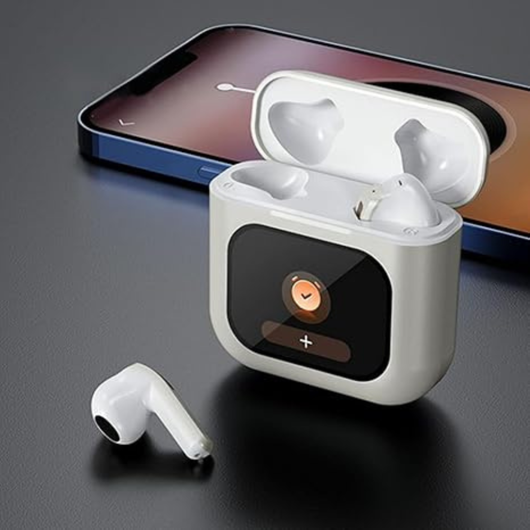 Jiawu Headphones, Bluetooth 5.3 In-Ear Headphones 30H Playtime Hi-Fi Stereo Ear Buds 4 ENC Mics, Bluetooth Earphone LED Display Charging Case 2024 Earbuds (White)