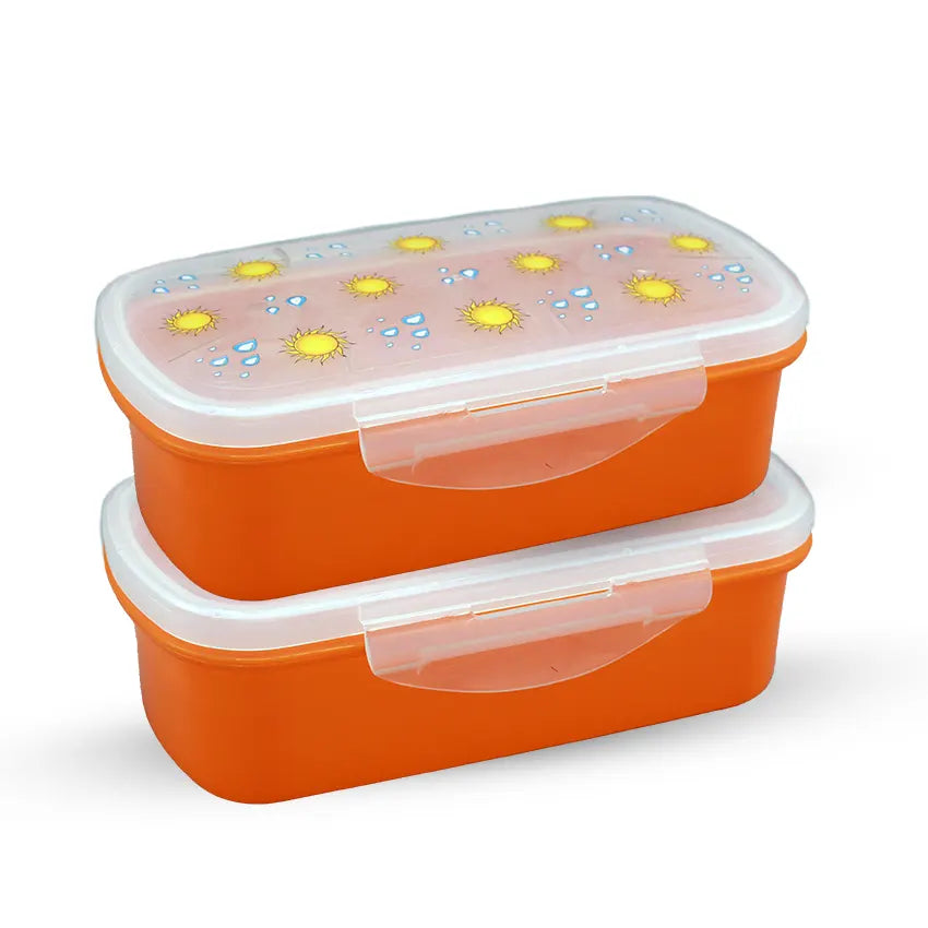 BENTO LUNCH BOX M-2 2 PC SET - 600ML WITHOUT STICKER