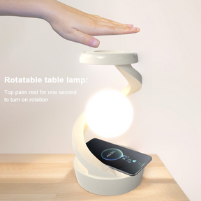 HAHUT Rotating Wireless Floating Lamp RGB Floating and Spinning in Air with LED Moon Lamp with Wireless Phone Charger LED Levitating Ball Light in The Air Freely for Office Bedroom Home