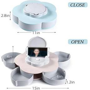 Cute Flower Petals Rotating Shape Multi Sectional Snack Serving Tray Bowl - 5 Compartments - 7220