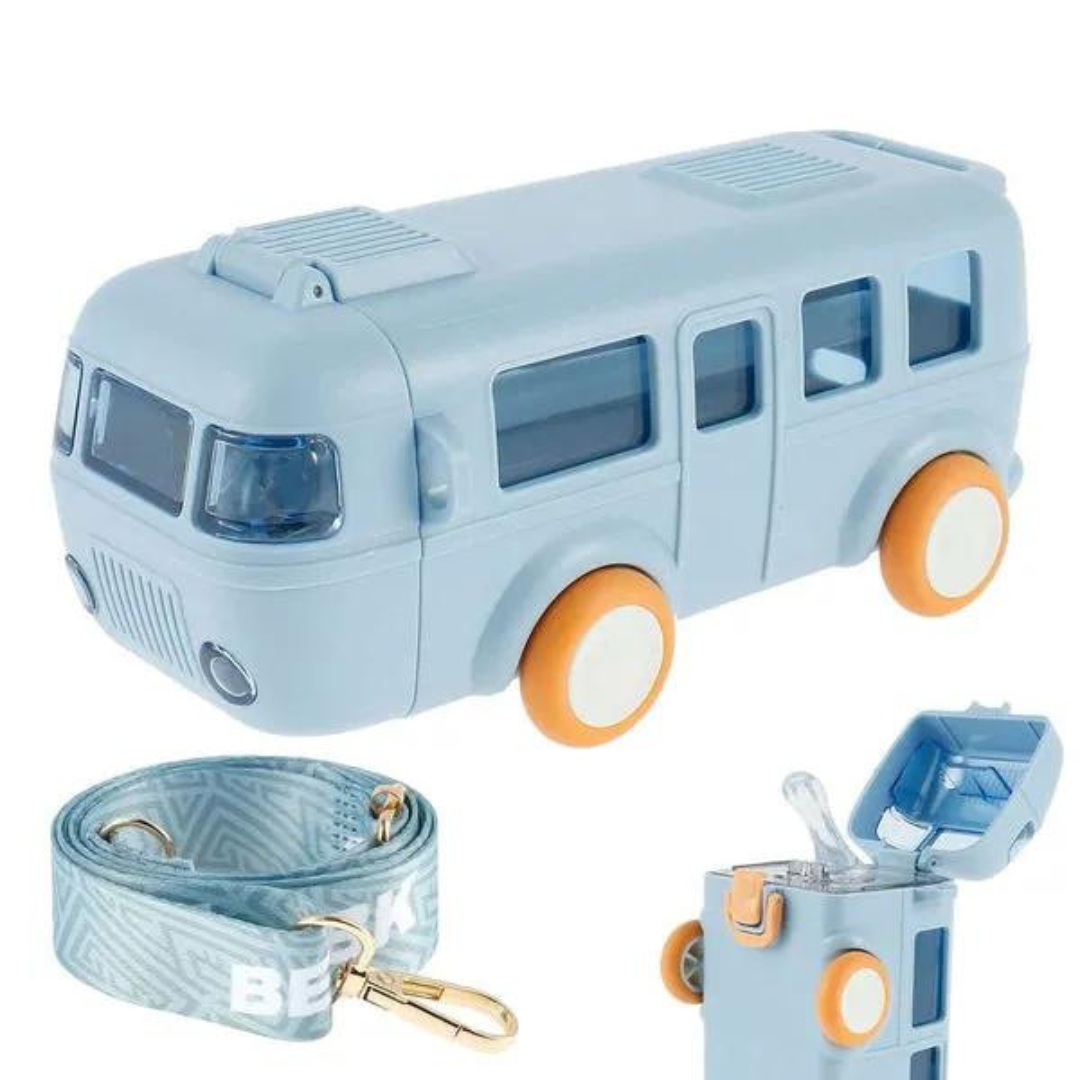 Water Bottle Bus Shaped with Straw 500ML capacity