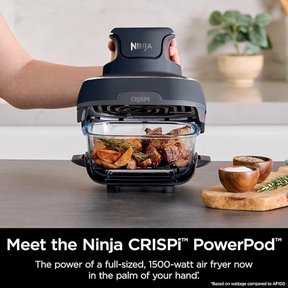 Ninja Crispi - Portable Cooking System with Crispi PowerPod, 6-Cup and 4-Quart TempWare Glassware, Thermal Shock Resistant, Storage Lids, Microwave Safe