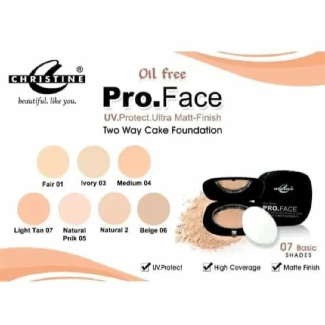 Christine Oil Free Pro Face Two Way Cake Foundation - 04