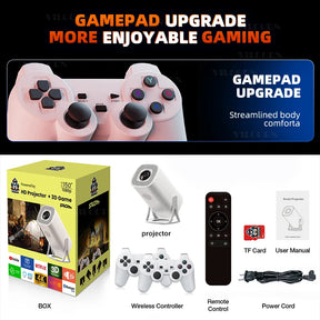 Android 11 Gaming Projector Home Theater Senima Wireless Gaming Controller Dual WiFi 1280*720p for Miracast/youtube/disney+